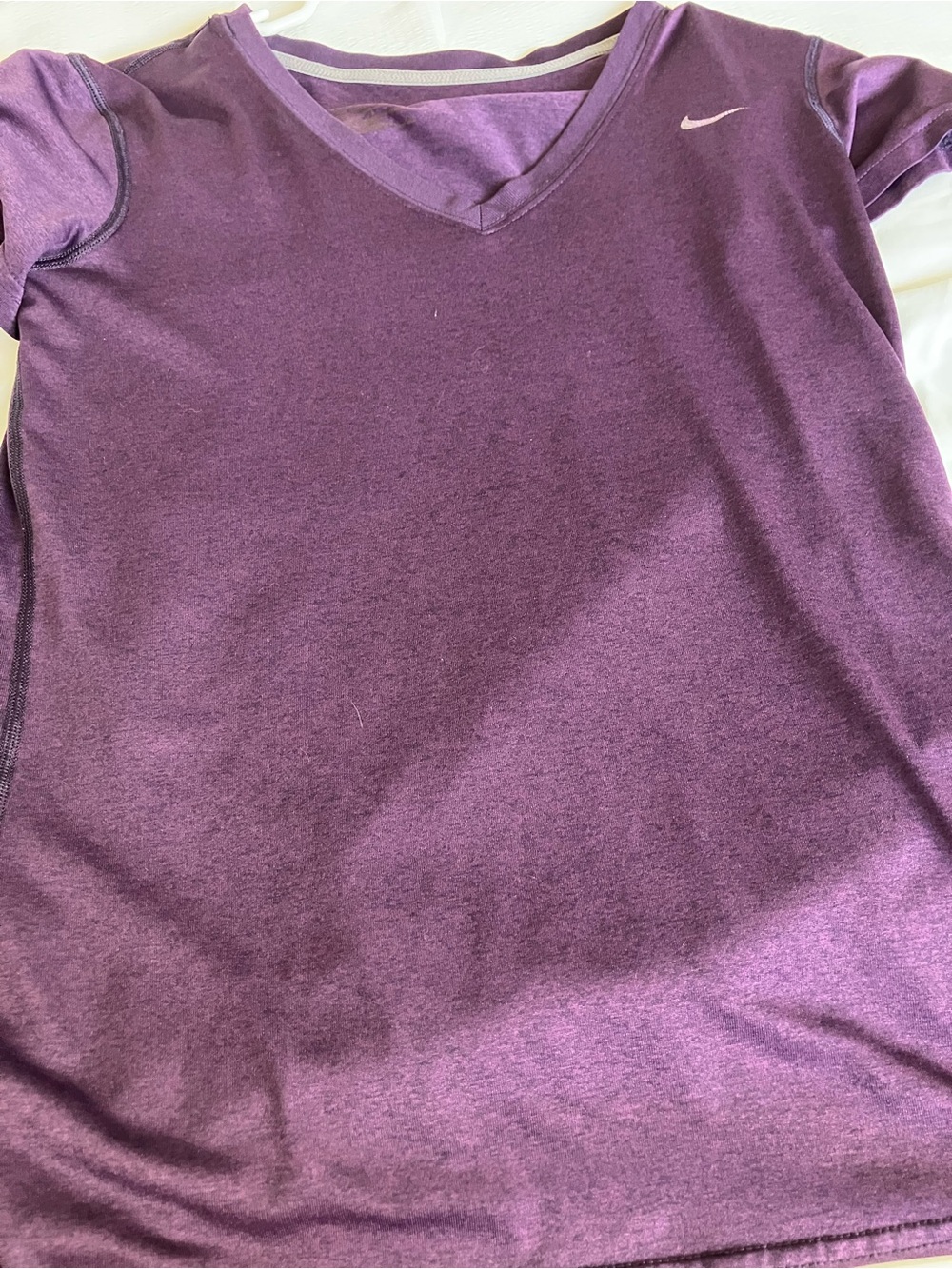 Nike Heather Purple V-Neck Performance Tee